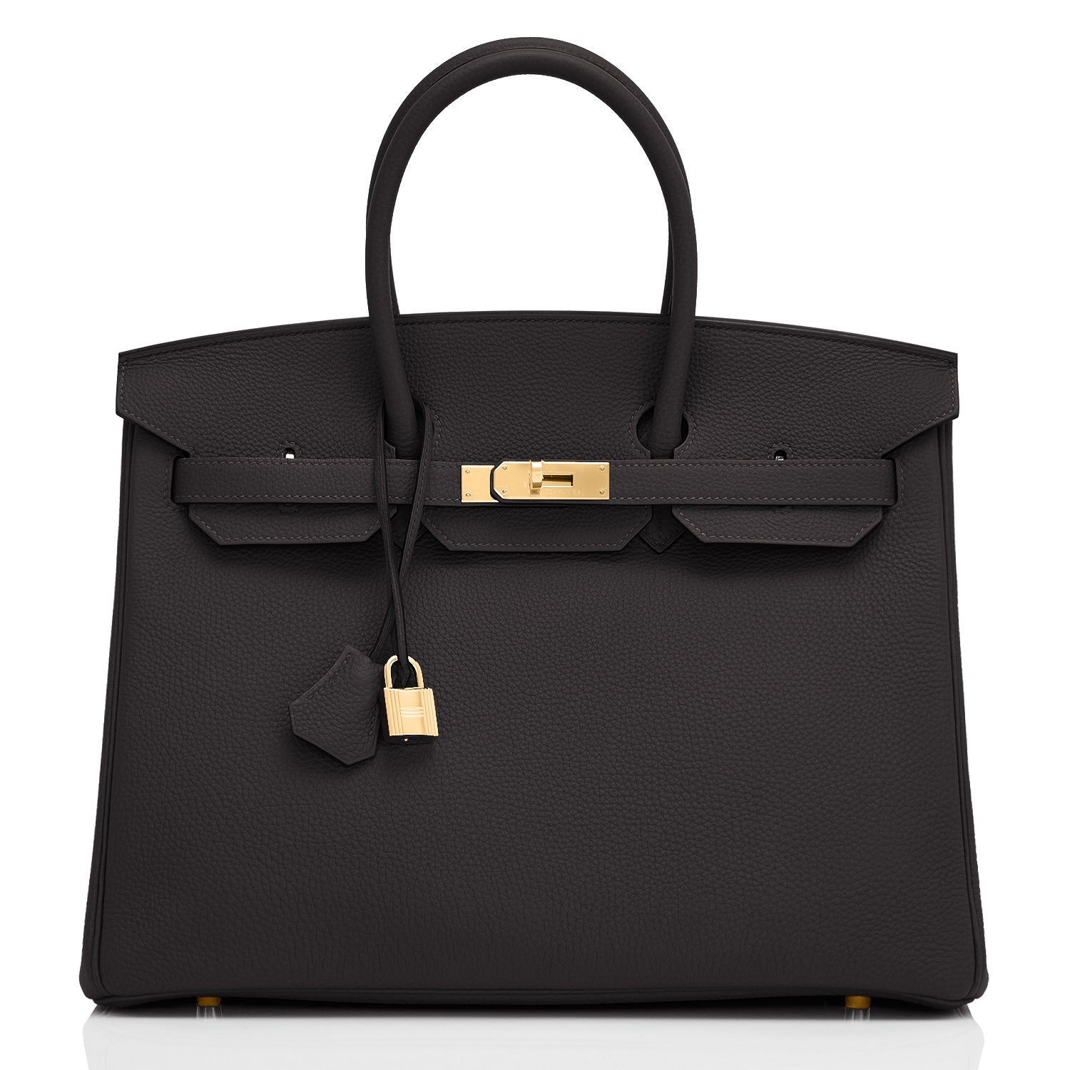 Hermes 35cm Black Box Leather Black Hardware SO Black Birkin Bag