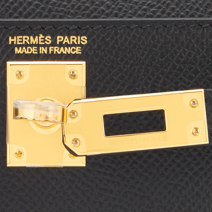 Hermes Mini Kelly 20cm Blue Brume VIP Gold Shoulder Bag, U Stamp 2022 at  1stDibs