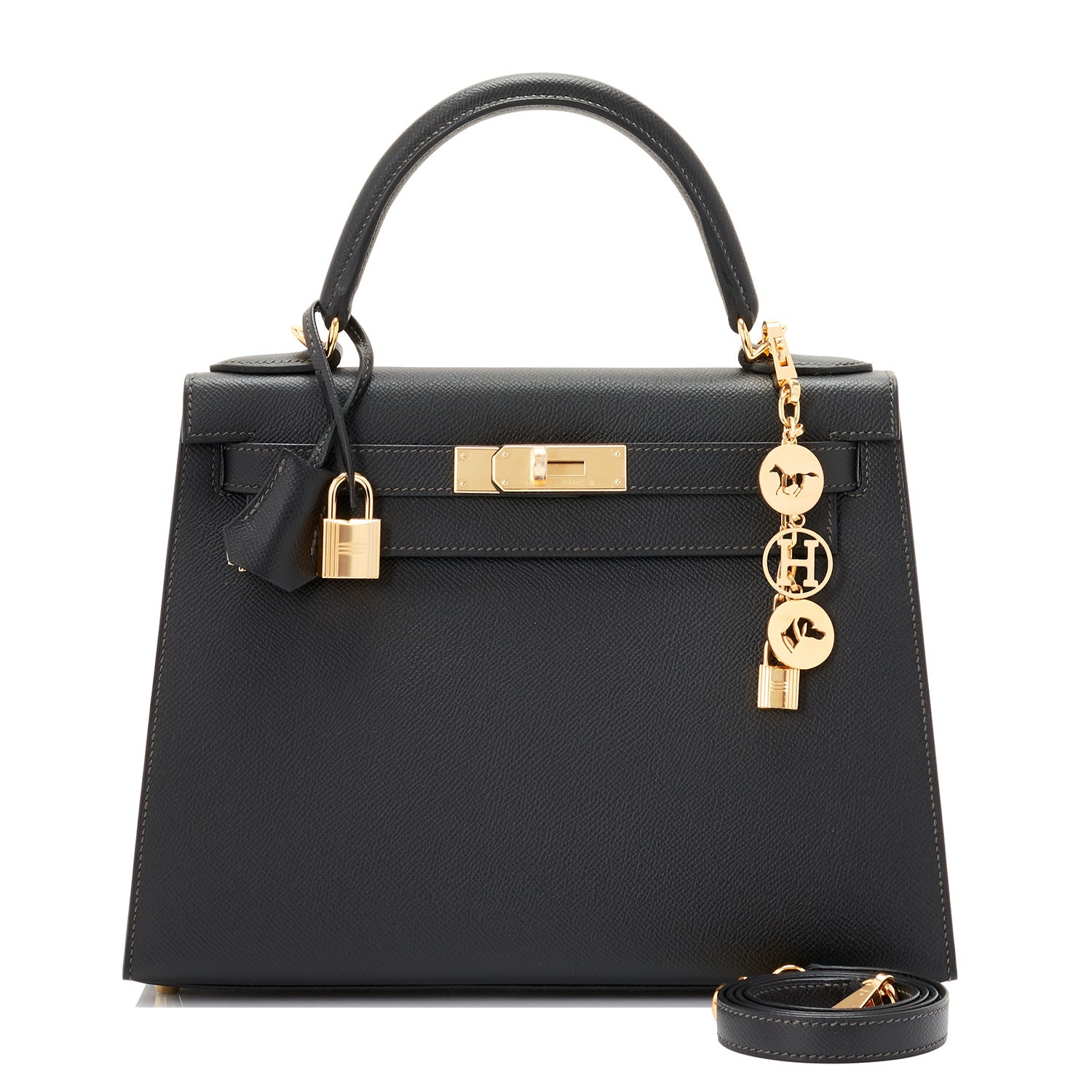 Hermes Kelly Pochette Bag Black Swift Leather with Gold Hardware –  Mightychic