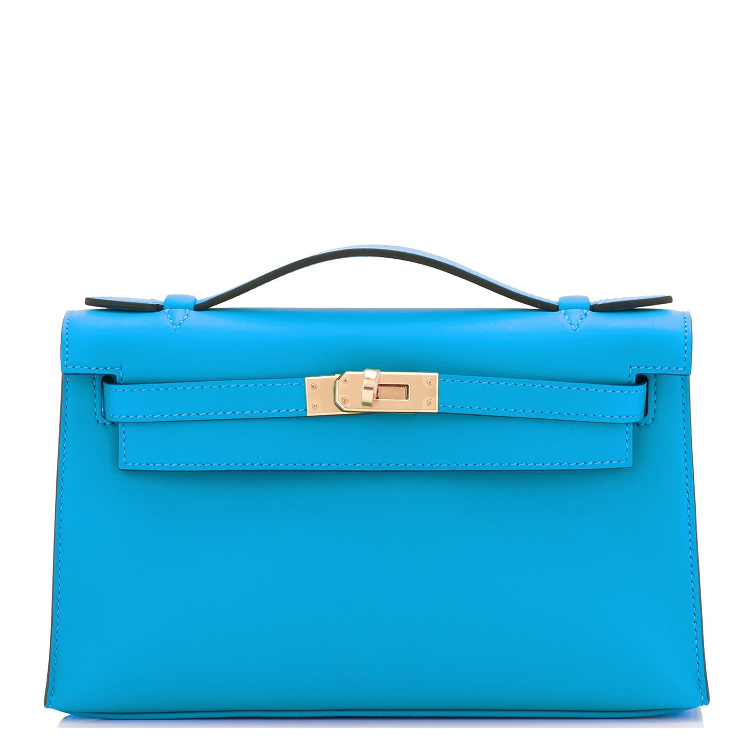 Hermes Blue Saint Cyr Jige Elan Clutch Bag Robin Egg Blue Charming - Chicjoy