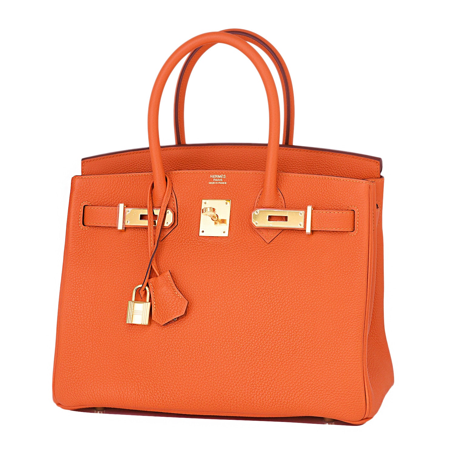 Hermes Feu Orange 30cm Togo Birkin Gold Hardware - Chicjoy