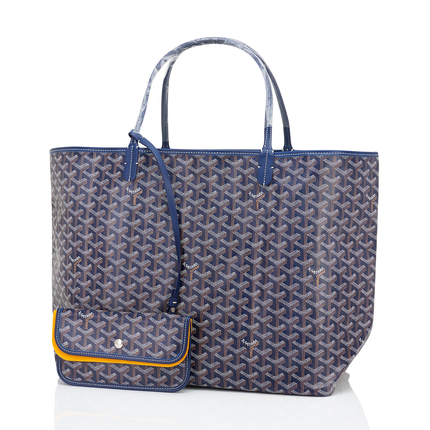 Goyard Bleu Marine Navy Blue St Louis GM Chevron Tote Bag - Chicjoy