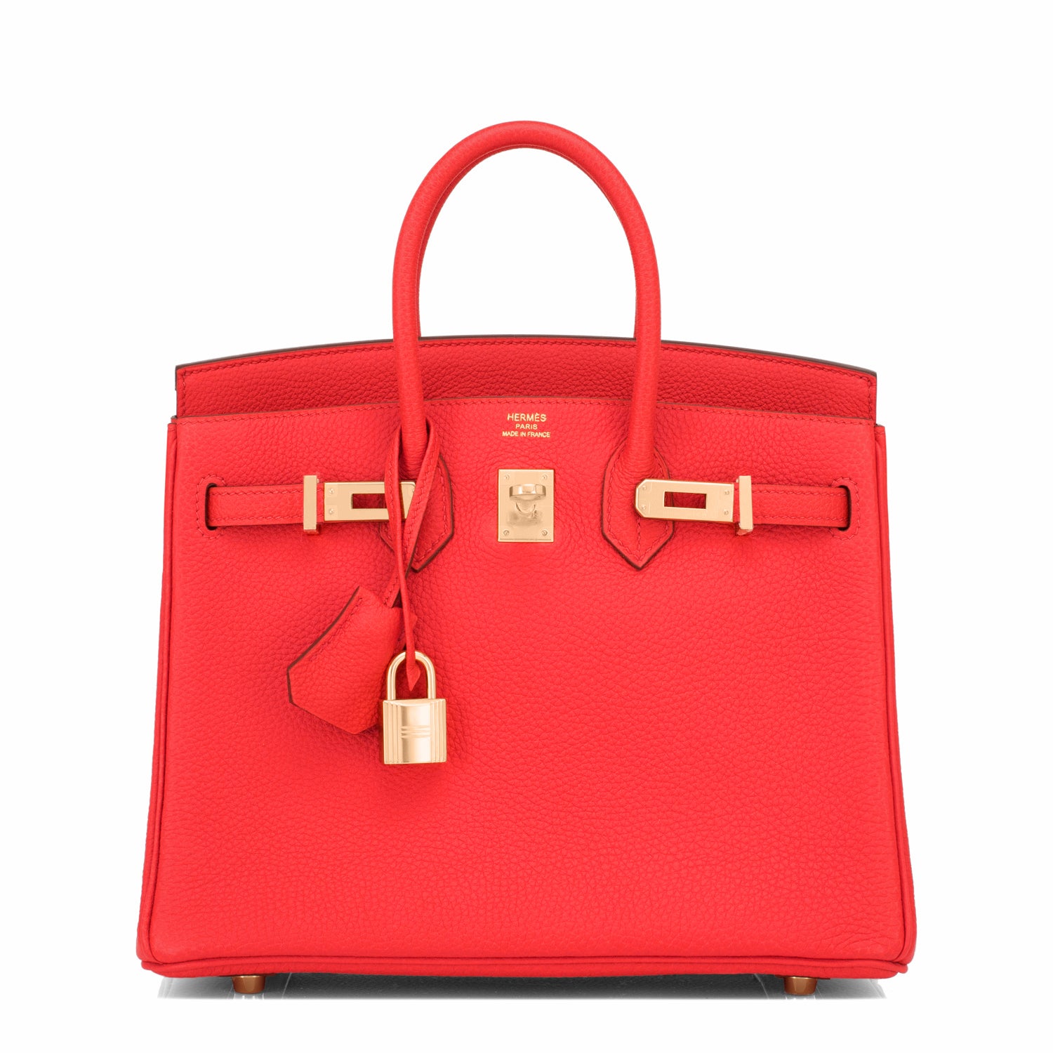 Hermes Rouge Pivoine 30cm Birkin Togo Gold HW - Chicjoy