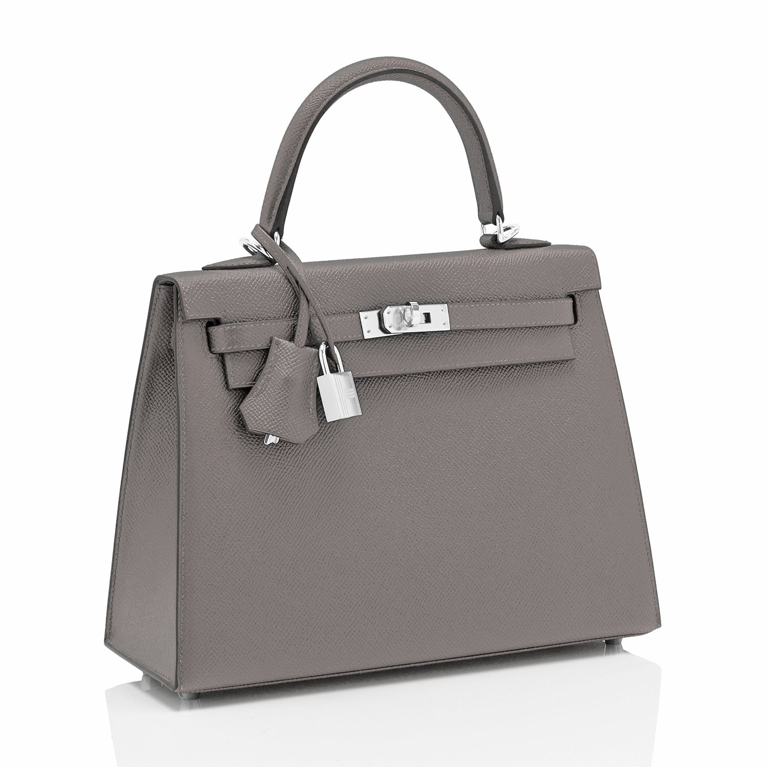 LIMITED Ed! New Authentic Hermes Gris Perle Kelly Guilloche