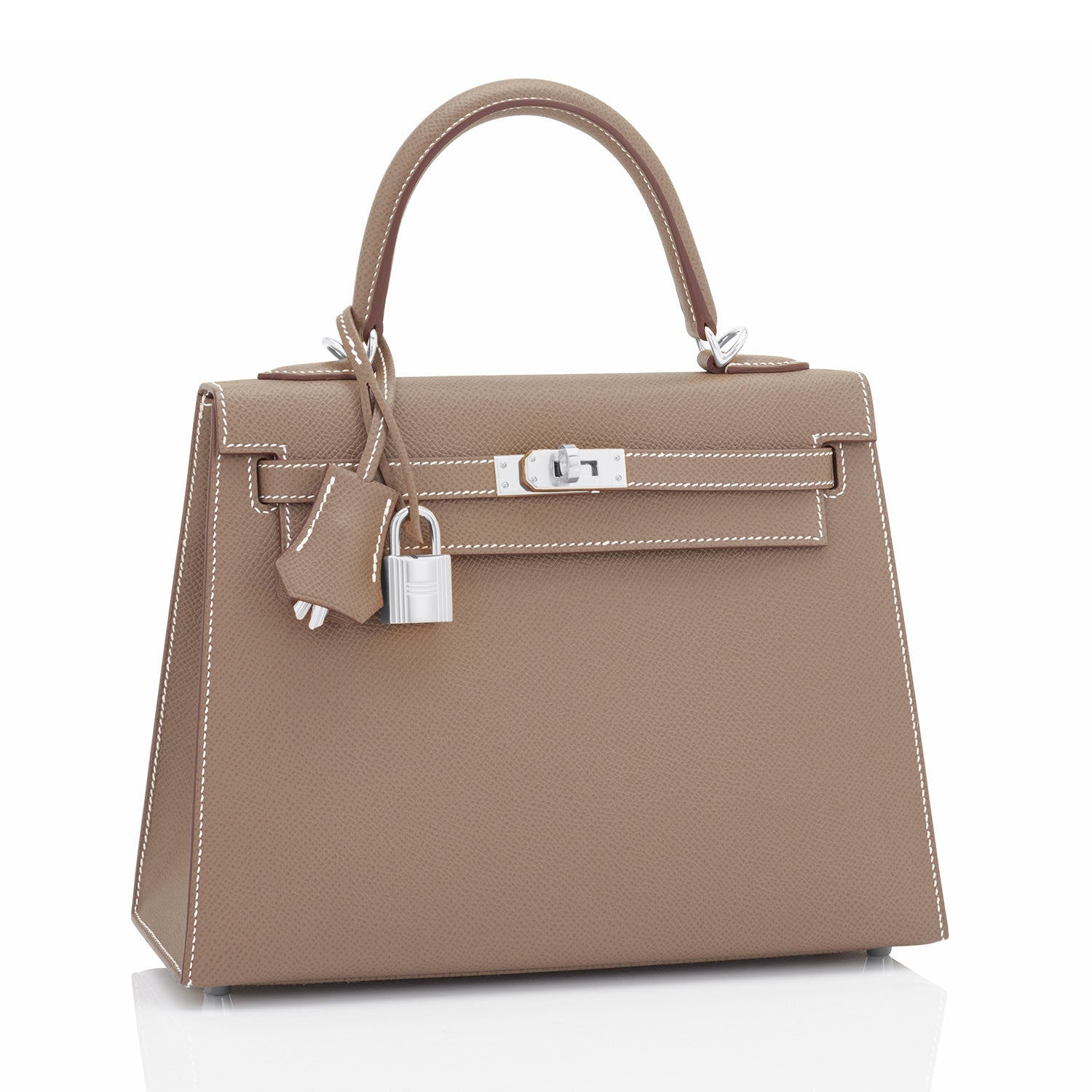 Hermes Kelly 25 Sellier Bag Craie Epsom Leather with Gold Hardware