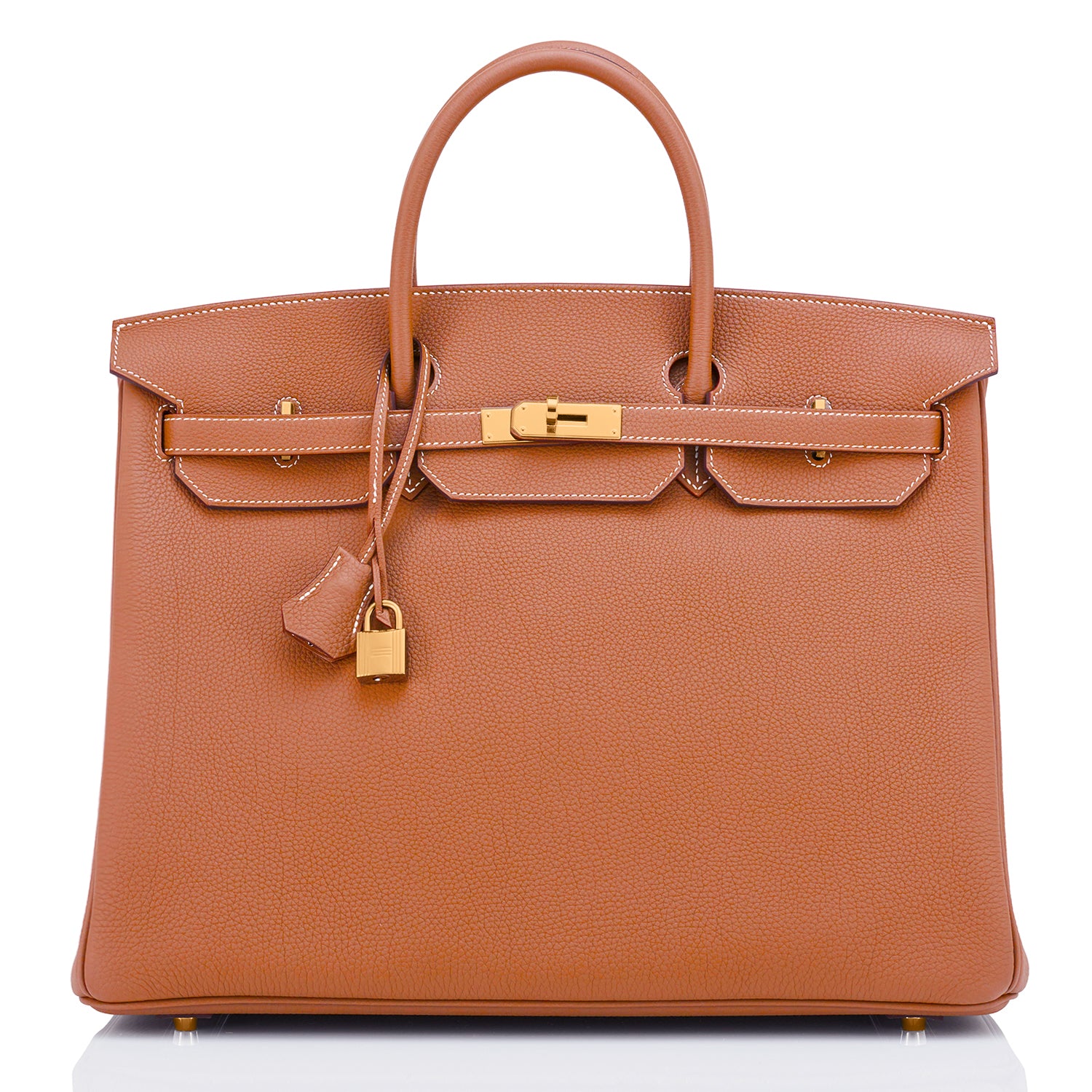 Hermes HAC Birkin Bag Gold Togo with Palladium Hardware 40 Brown