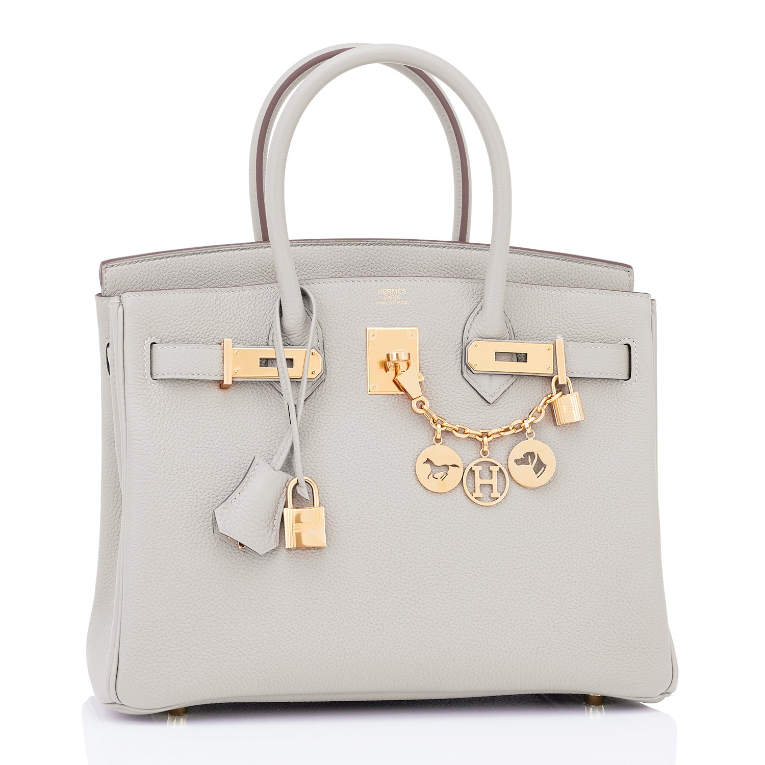 Hermes Gris Tourterelle 35cm Dove Grey Togo Birkin Gold Bag Chic