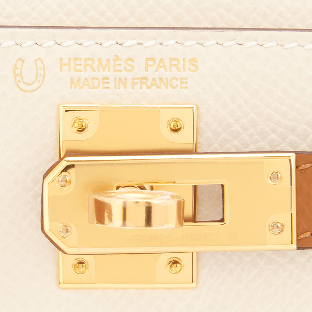 Hermes Craie Kelly 20cm Mini Off White Limited Edition VIP Shoulder Bag at  1stDibs