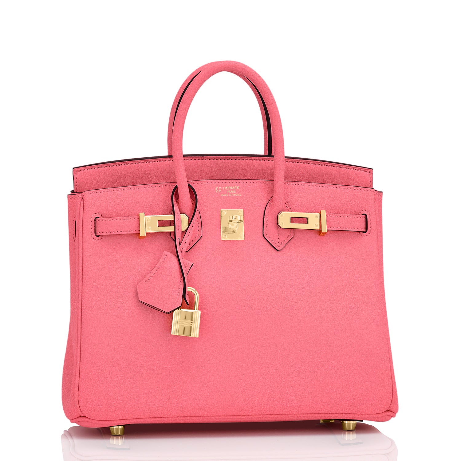 Birkin 25 HSS Rose Sakura & White Clemence Leather Bag – Soho Parì