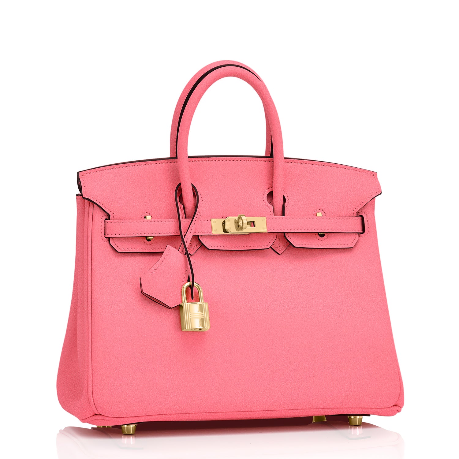 Hermes Birkin 25 Bag 3q Rose Sakura Taurillon Clemence SHW