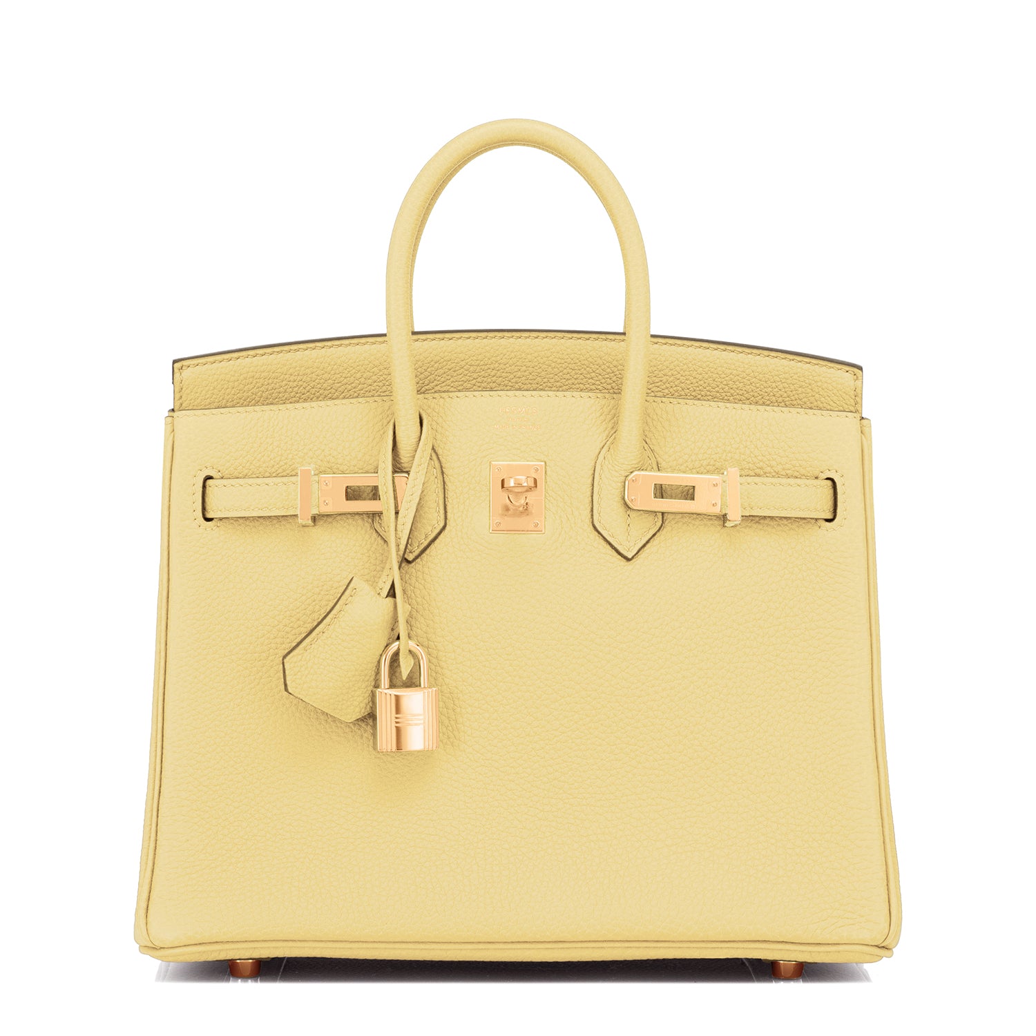 Hermes Jaune Poussin 30cm Togo Birkin Gold GHW Satchel Bag Sublime