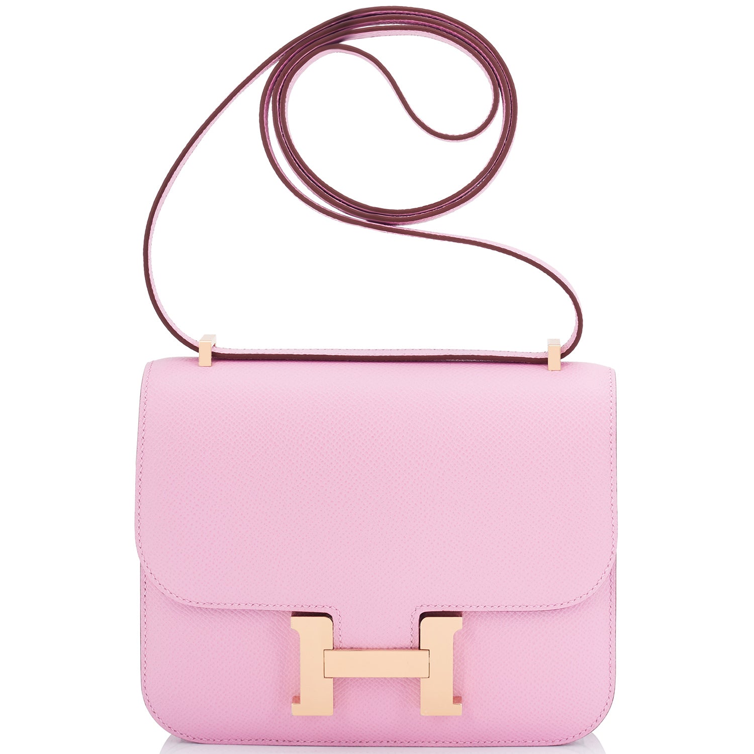 Pink Hermes Bearn Soufflet Wallet – Designer Revival