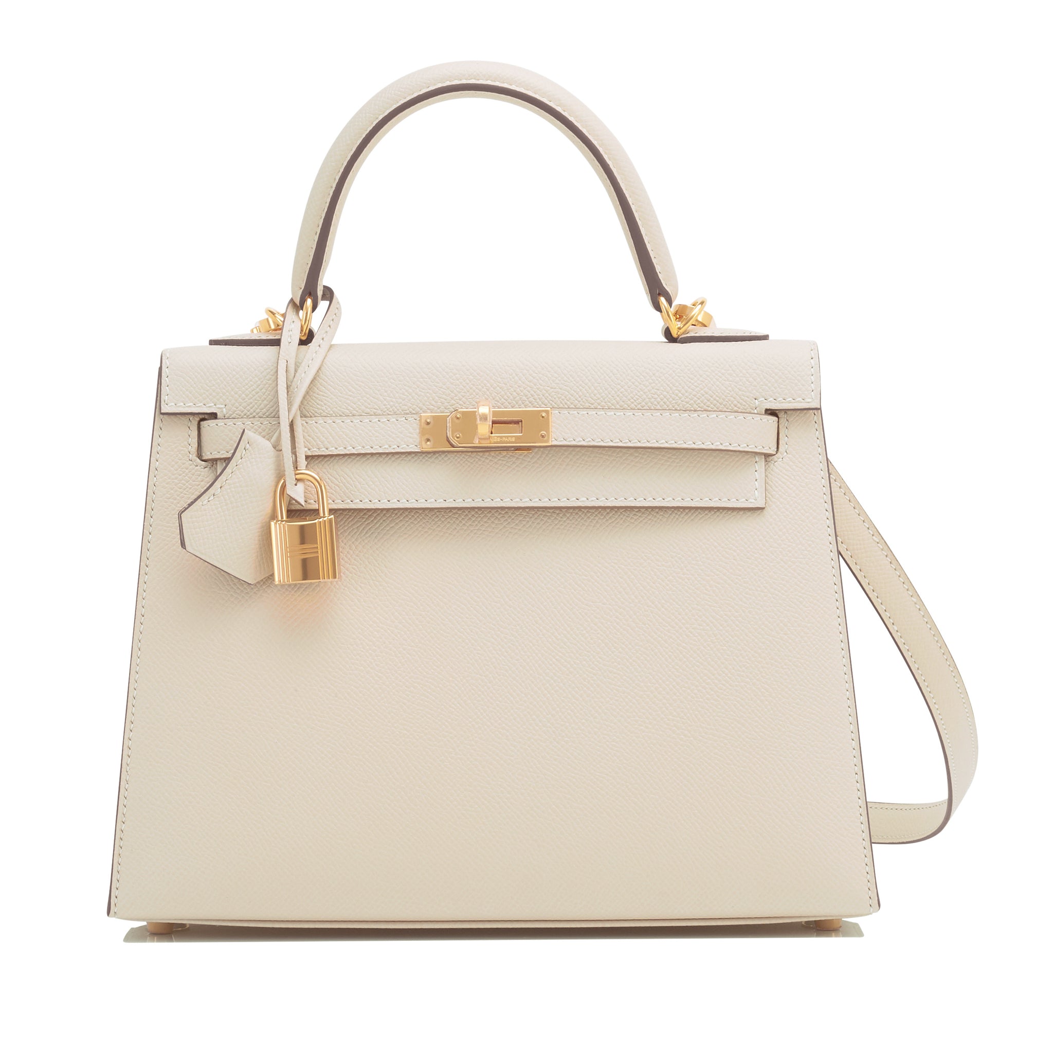 Hermes Birkin Sellier Bag 25cm Craie Off White Epsom Gold Hardware