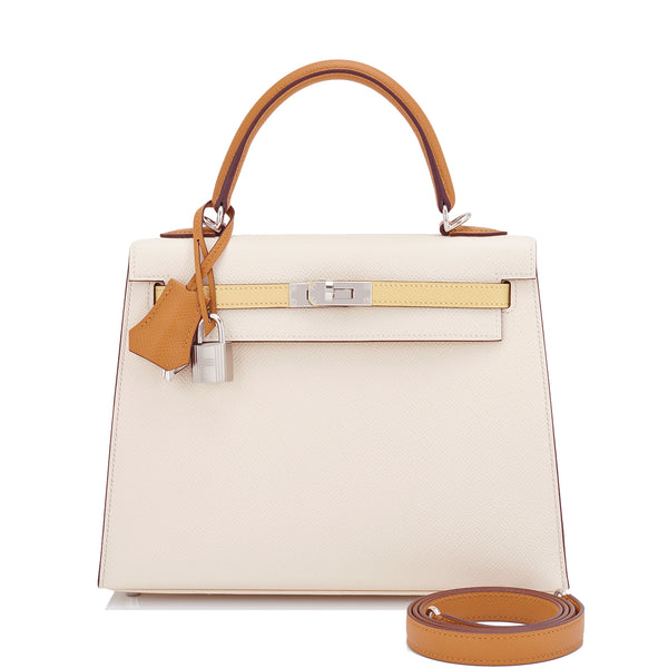 Hermes Rose Confetti Epsom Kelly Pochette Palladium Hardware - Chicjoy