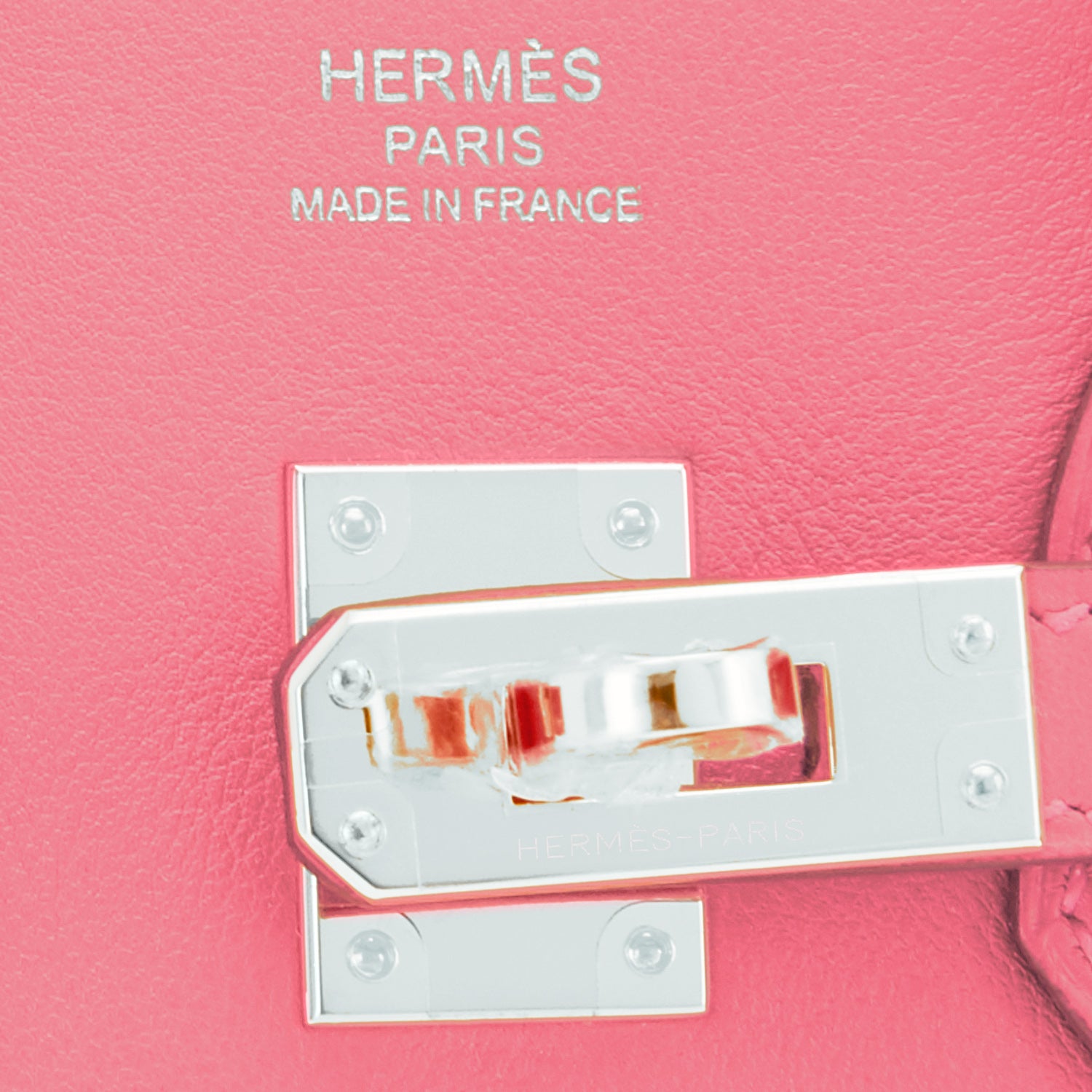 HERMES ROSE AZALEE SWIFT LEATHER PALLADIUM HARDWARE KELLY 25