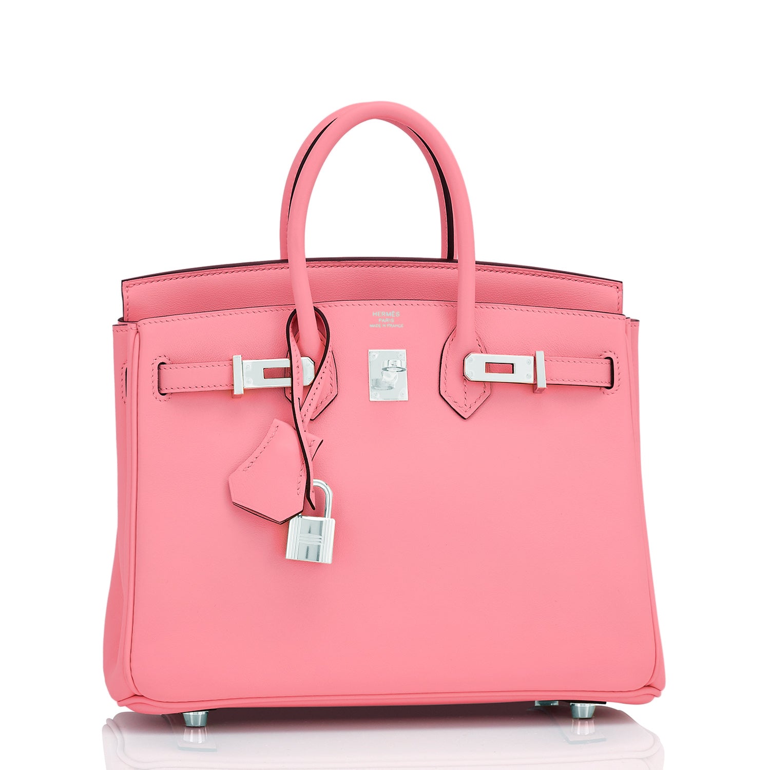 Hermes Birkin 25 Rose Tyrien Epsom Palladium Hardware #O