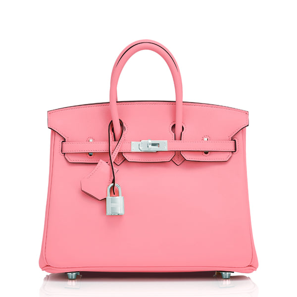 Hermes Rose Sakura Pink 25cm Swift Leather Birkin Satchel Bag Jewel -  Chicjoy