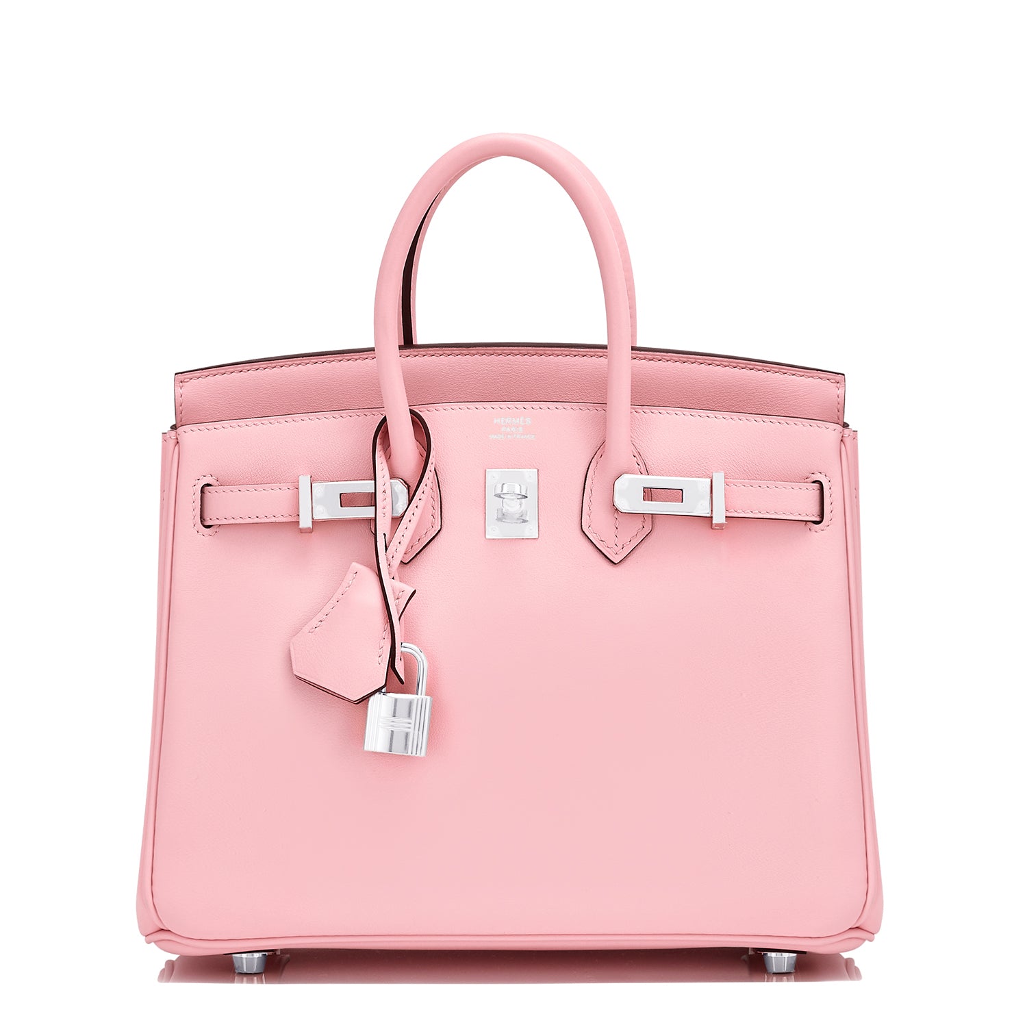 Hermes Rose Sakura White Pink Blanc Bi-Color Saddle Paddock Flot Bag C -  Chicjoy