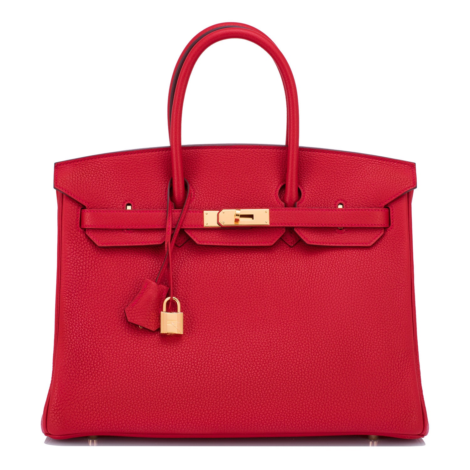 Hermes Rouge Casaque Lipstick Red 35cm Clemence Birkin Bag Gold Hardwa ...