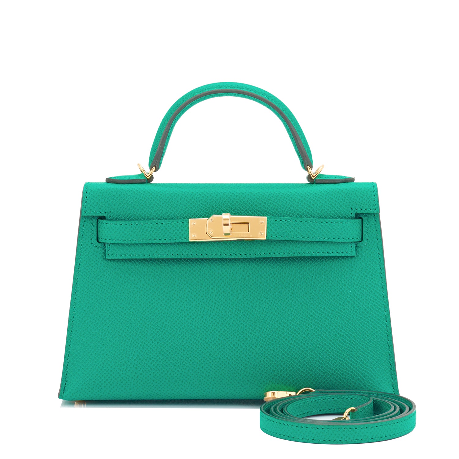 Hermes Kelly 25, Dark Green Vert Cypress Swift Leather with Gold Hardware,  Z Stamp, 2021 Z Stamp, Preowned in Box WA001