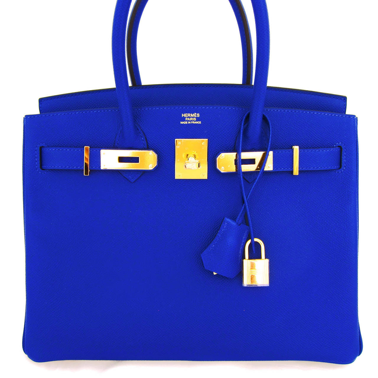 Hermes Blue Electric 30cm Epsom Birkin Gold Hardware GHW Electrifying