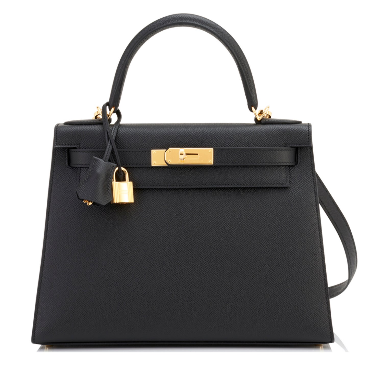 Hermes Kelly Pochette Bag Black Swift Leather with Gold Hardware –  Mightychic