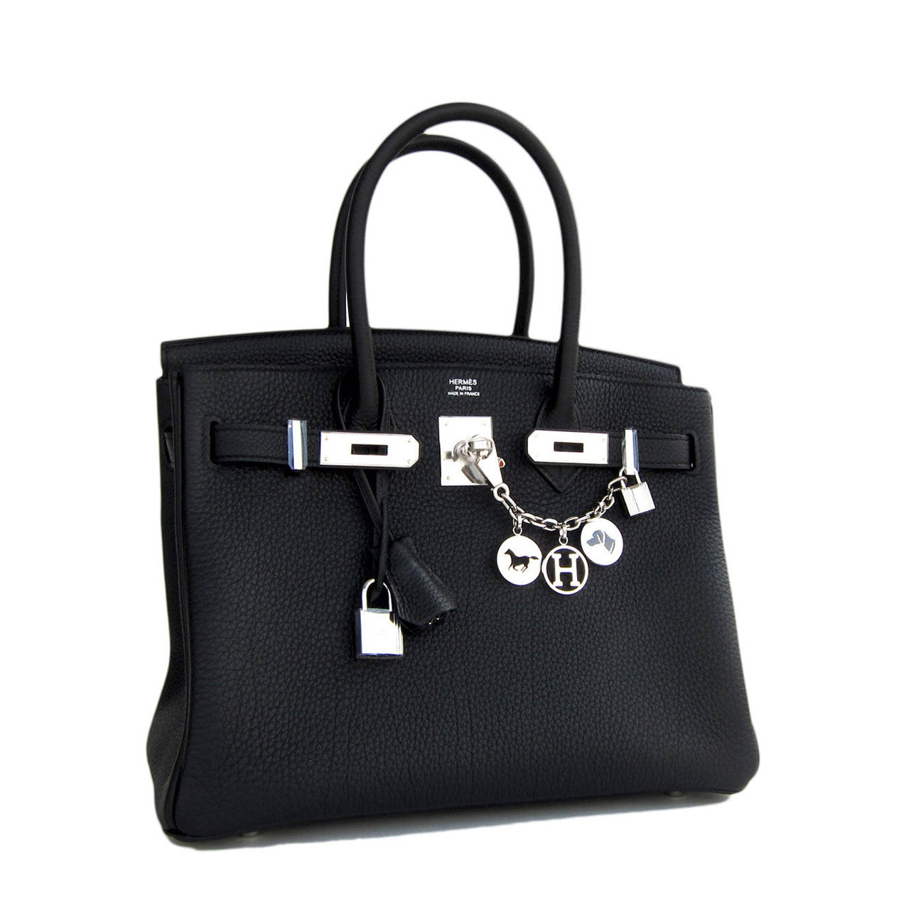 Hermes Black Togo 30cm Palladum Birkin Bag Classic T stamp - Chicjoy