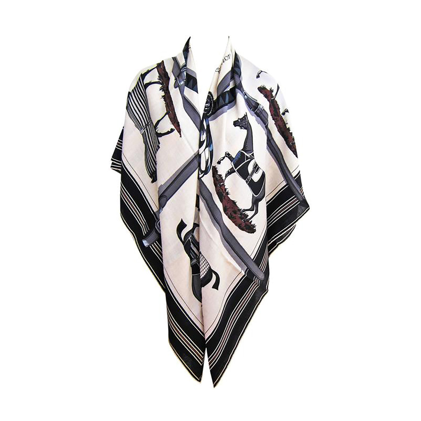 Hermes Couvertures et Tenues de Jour Unisex Cashmere Silk Shawl Classi