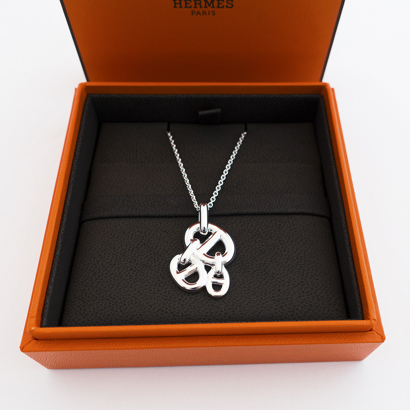 Hermes Chaine d'Ancre Enchainee Silver Pendant Necklace Perfect Gift