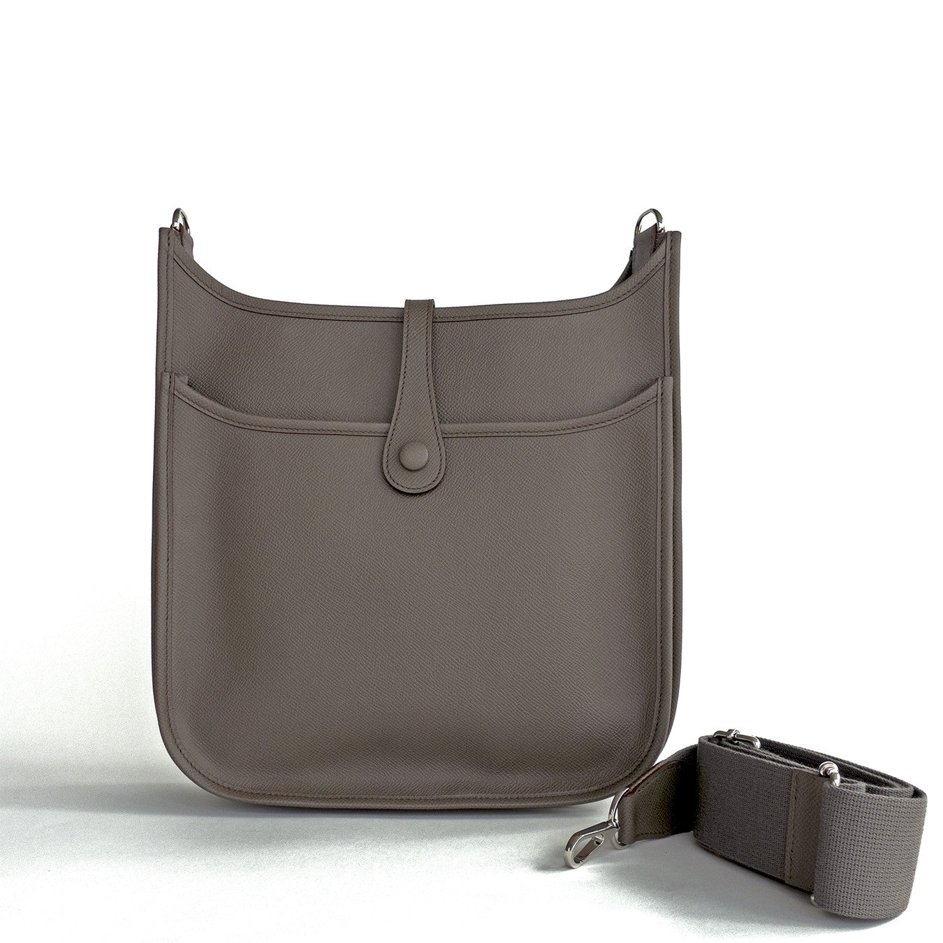 Hermes Etain Grey Eveylne PM Crossbody Messenger Shoulder Bag - Chicjoy