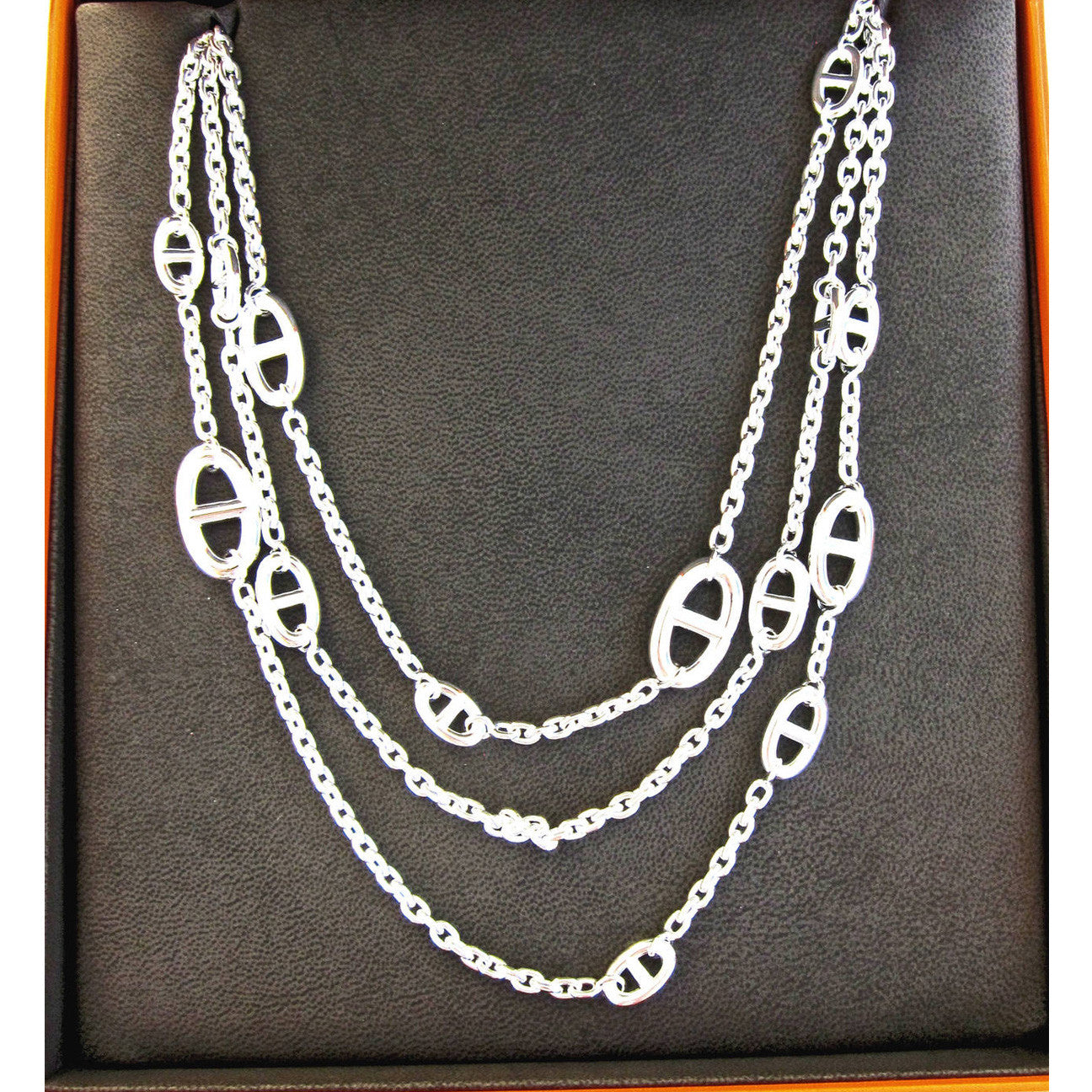 Hermes Farandole Solid Silver Long Necklace 160cm Below Retail! - Chicjoy