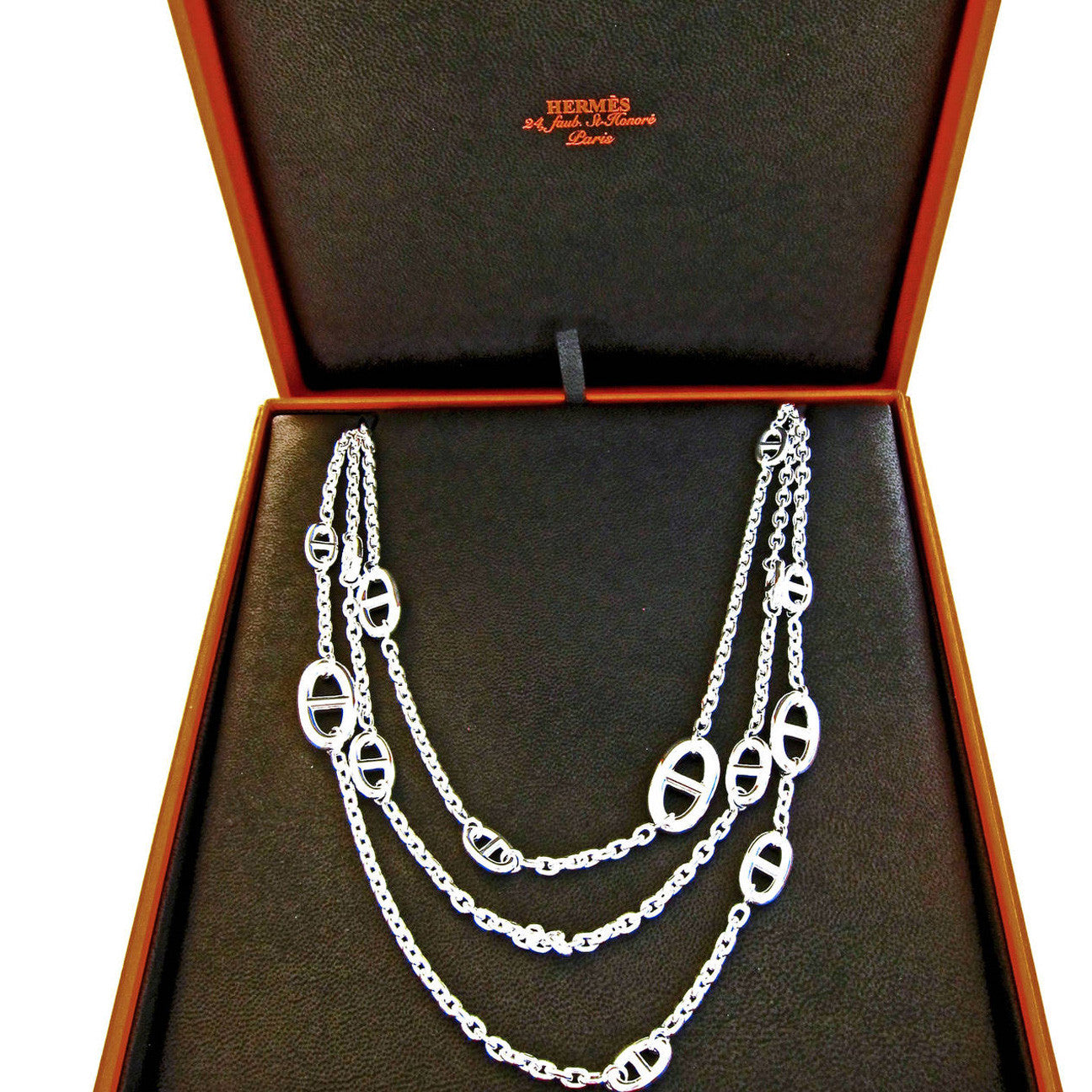 Hermes Farandole Solid Silver Long Necklace 160cm Below Retail! - Chicjoy