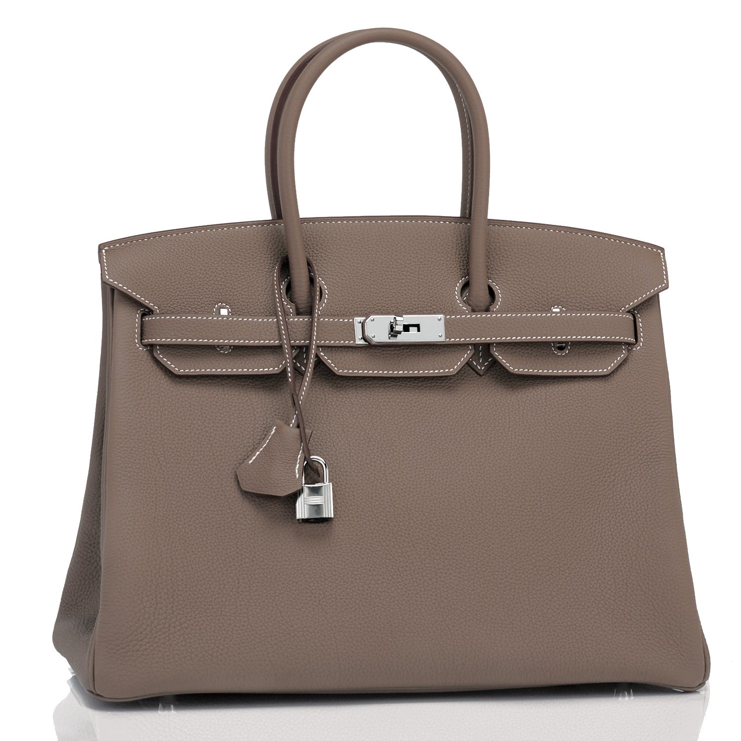 Hermes Etoupe Togo 35cm Birkin Palladium Hardware - Chicjoy