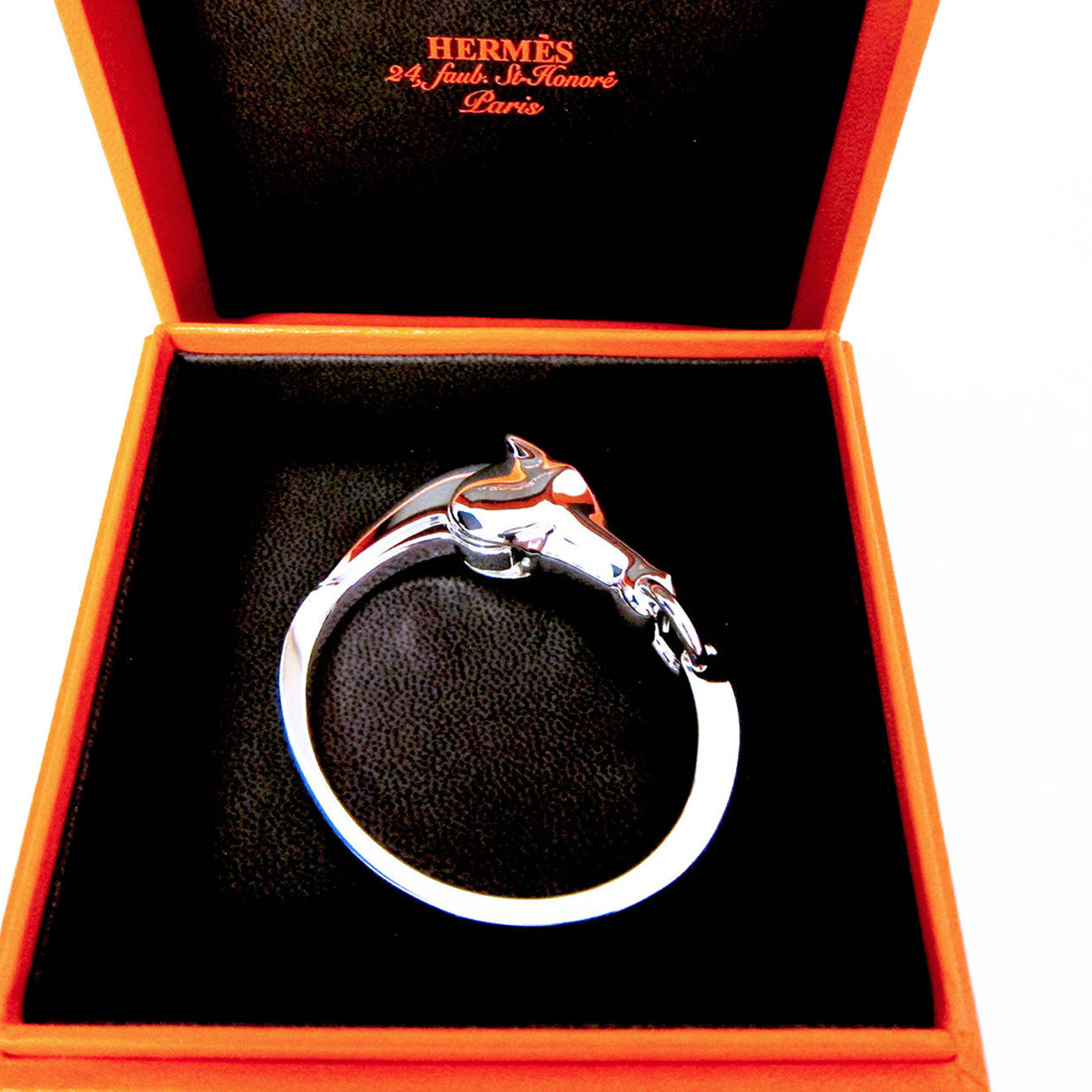 Hermes Galop Horse Solid Silver PM Bracelet Iconic Gift Below Retail - Chicjoy