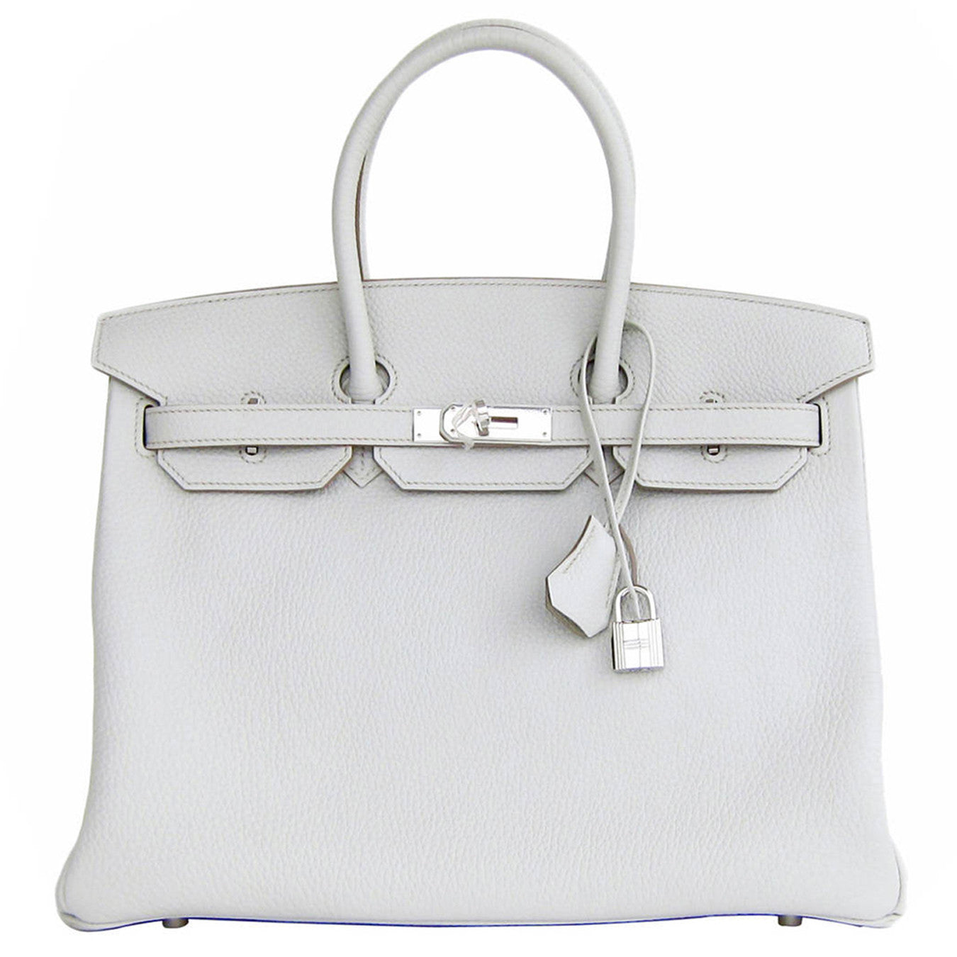 Hermes Gris Perle Fjord 35cm Birkin Bag Palladium Sophisticated - Chicjoy