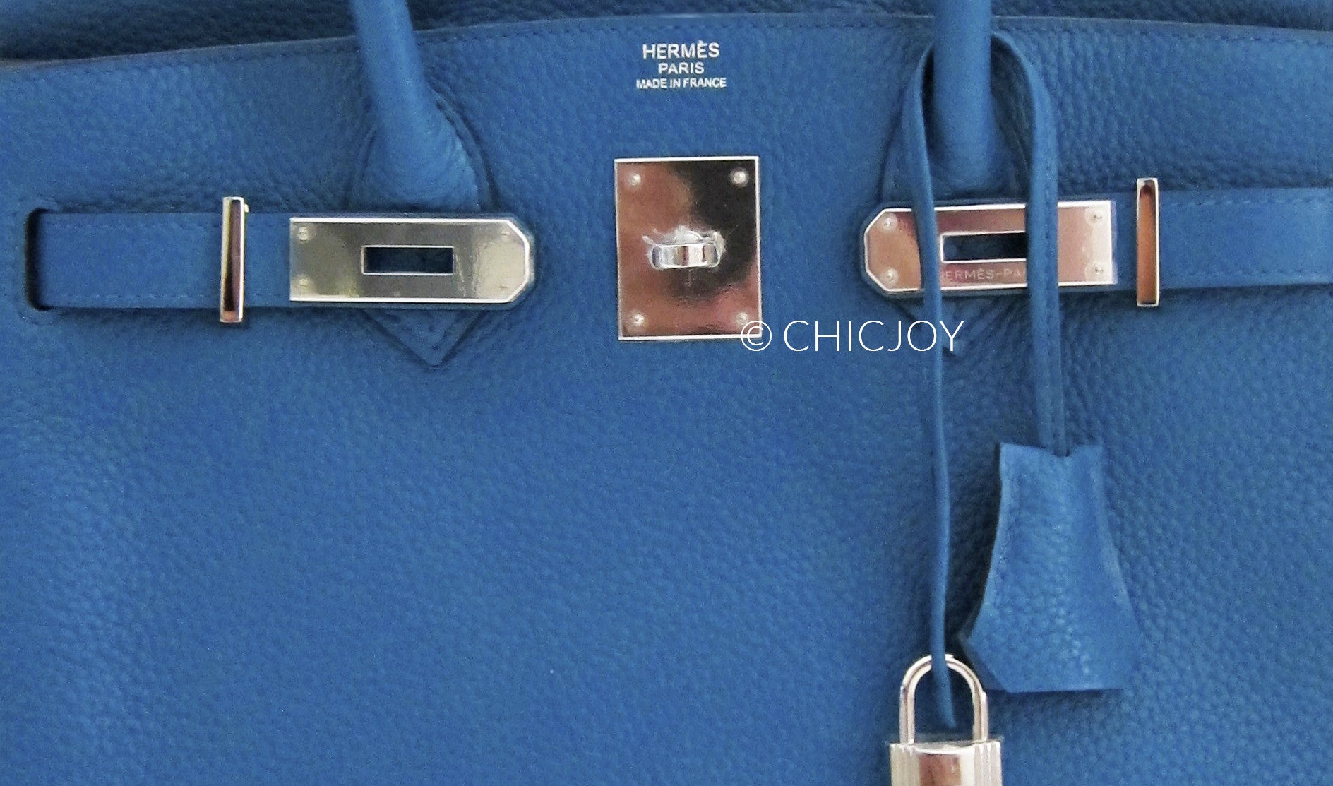 Hermes Blue Izmir 30cm Birkin PHW - Chicjoy