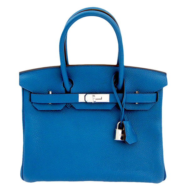 Hermes Blue Izmir 30cm Birkin PHW - Chicjoy