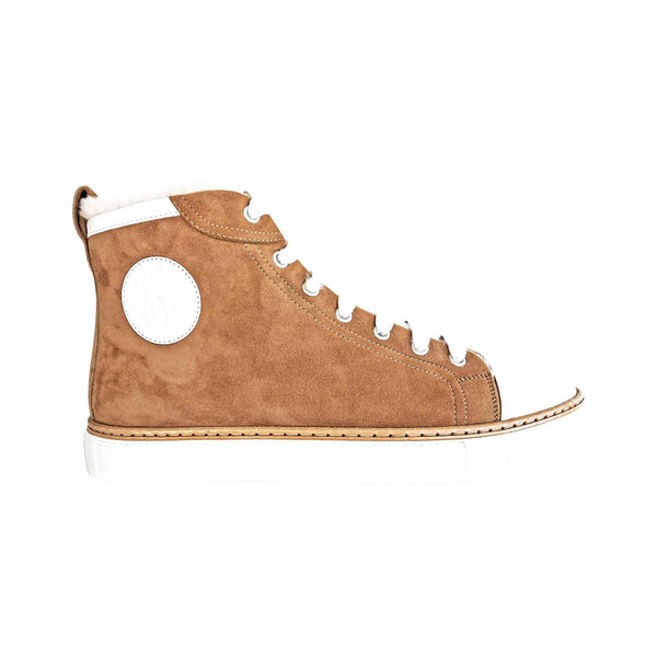 Hermes Jimmy Camel Shearling Sneakers 