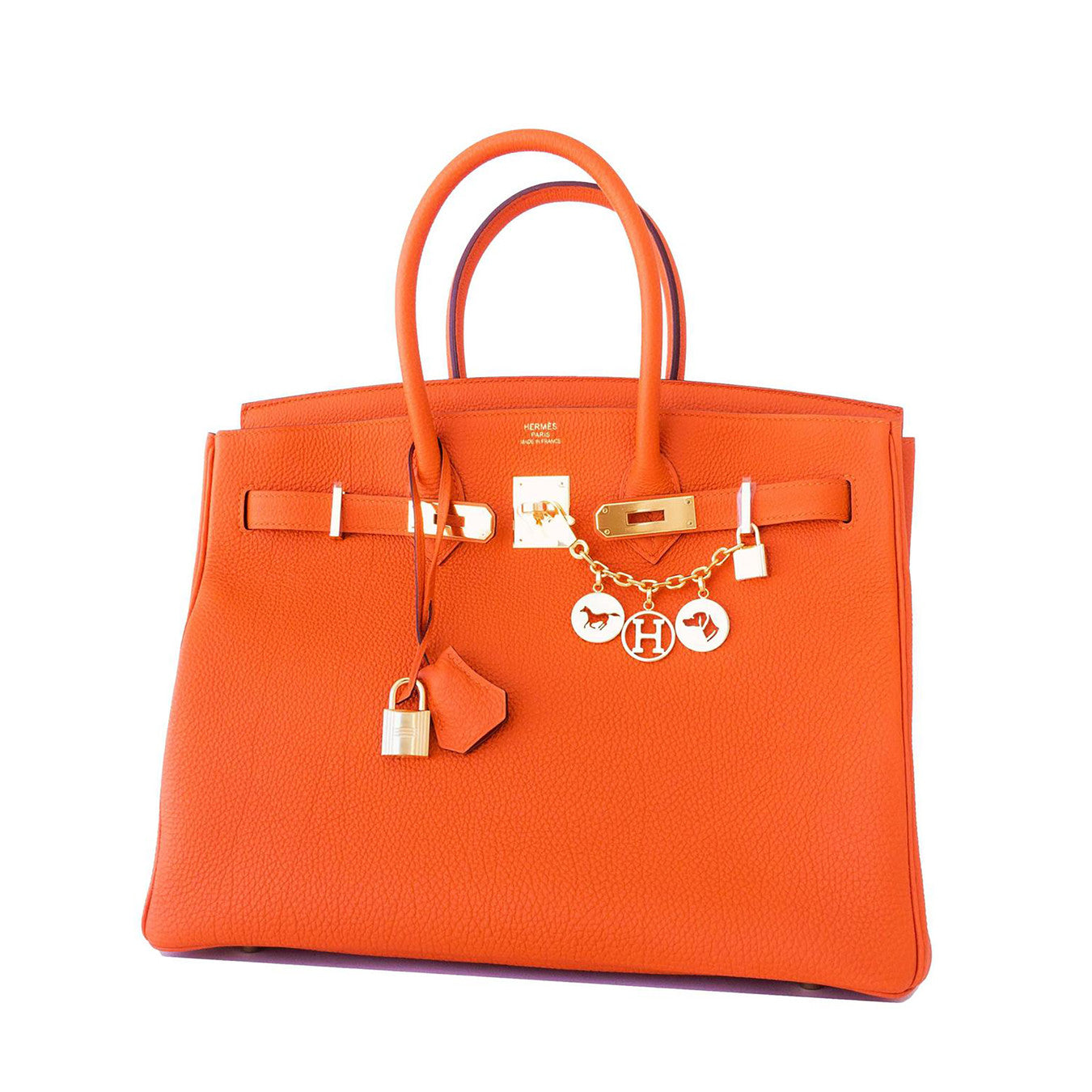 Hermes Orange 35cm Birkin Gold GHW Tote Bag X Stamp Iconic Summer ...