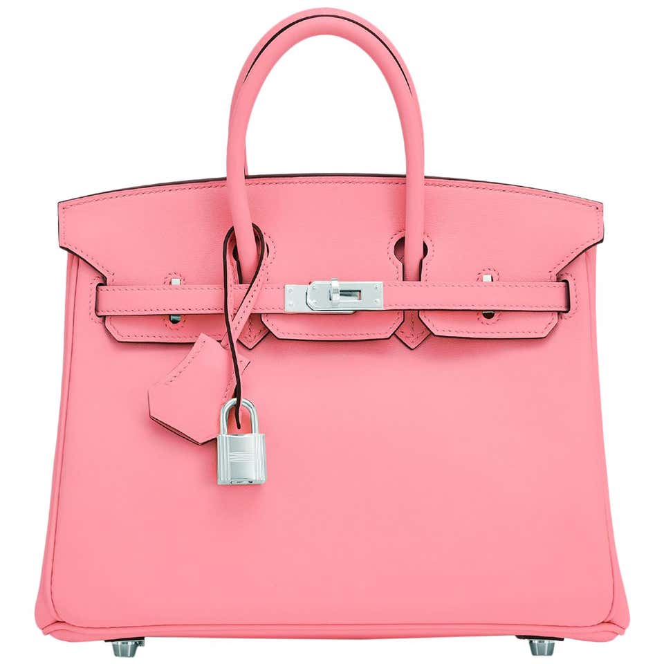 Hermes Birkin Bag 25cm HSS Bi-Color Rose Sakura and Gris Perle Chèvre Gold  Hardware
