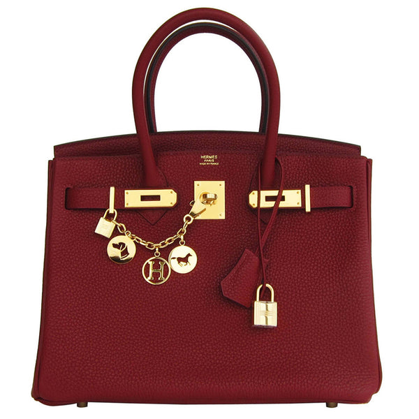 Hermes Rouge H 30cm Birkin Gold Hardware GHW Red Regal - Chicjoy