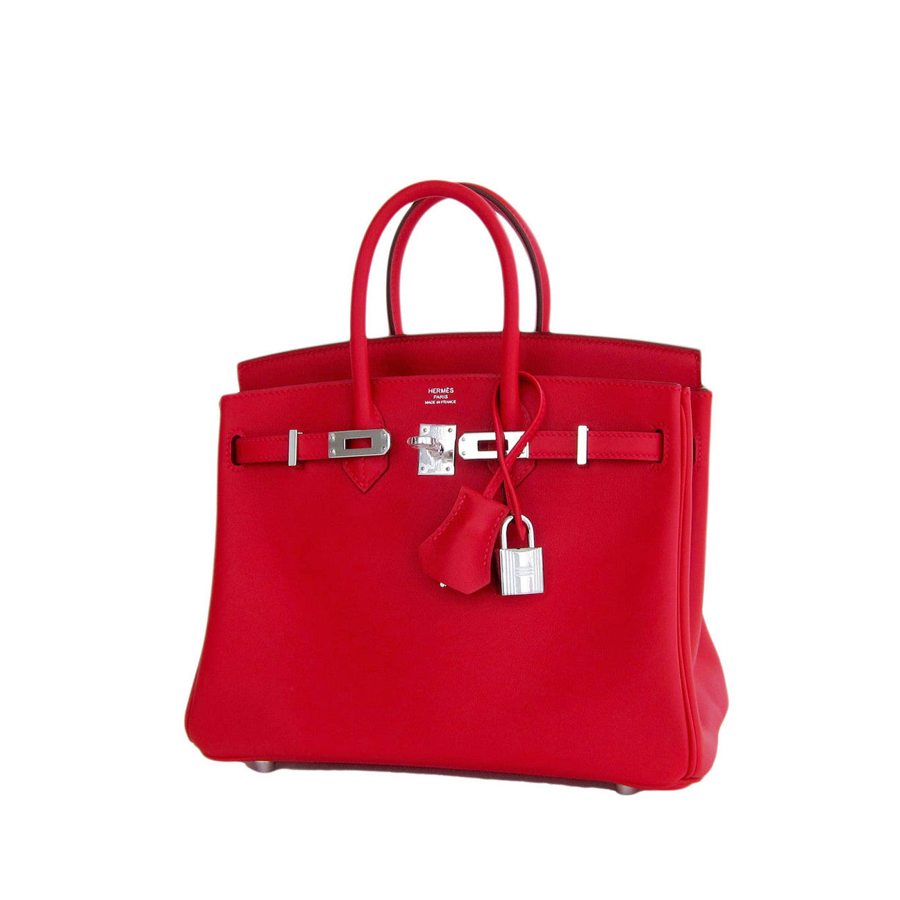 Hermes Vermillion Lipstick Red 25cm Swift Leather Birkin Satchel Bag J ...