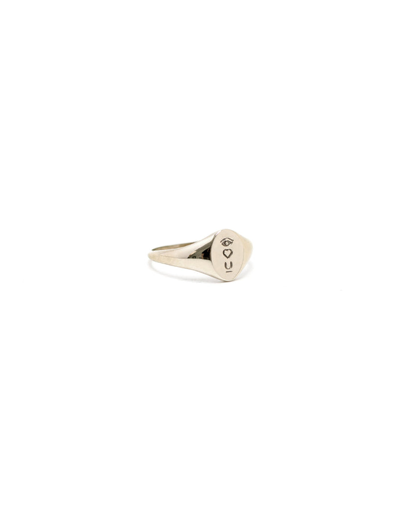 LAST CHANCE - Satellite of Love Signet Ring - Gold Plated