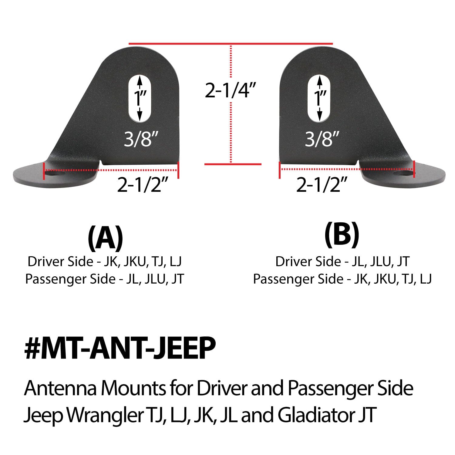 Antenna Mount for Jeep Wrangler TJ, LJ, JK, JL and Gladiator JT – Rugged  Radios
