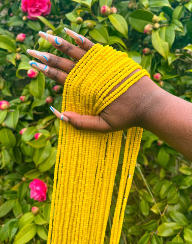 yellow african waist beads by Kentell