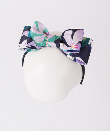 lily-printed double bow Lilies Headband