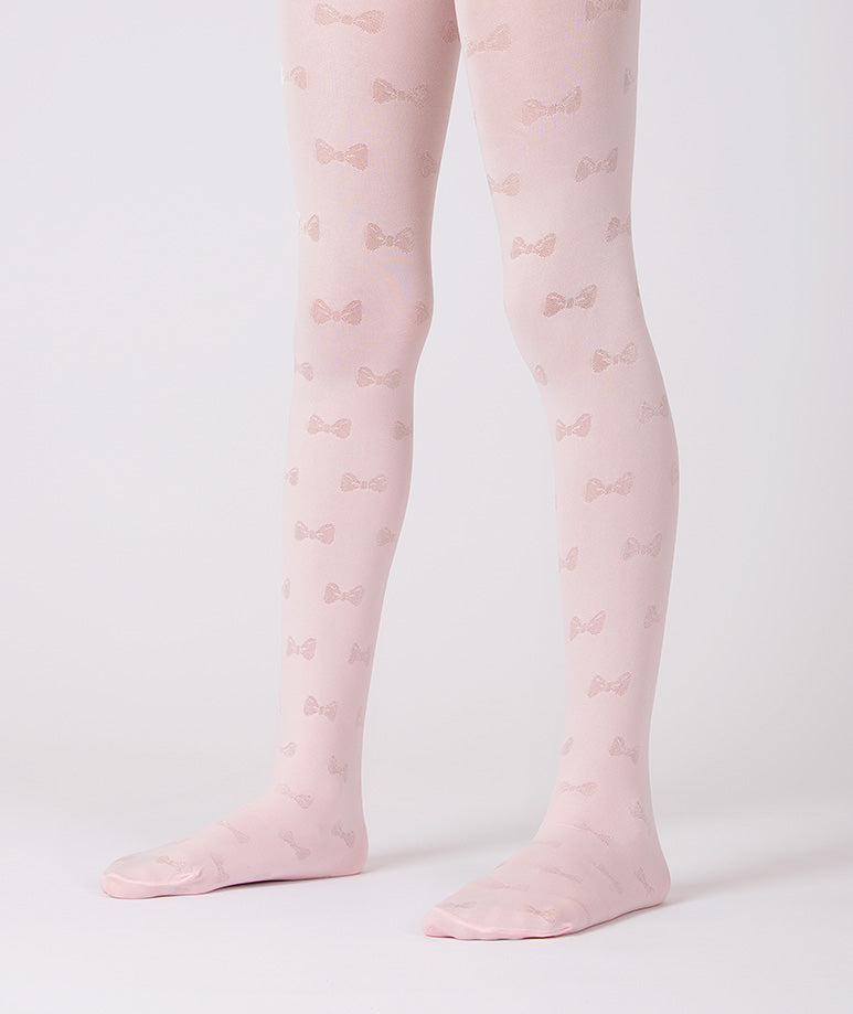 Product Image of Pink Bow Classic Kids Tights #1
