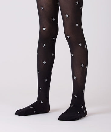 black tights with silver stars