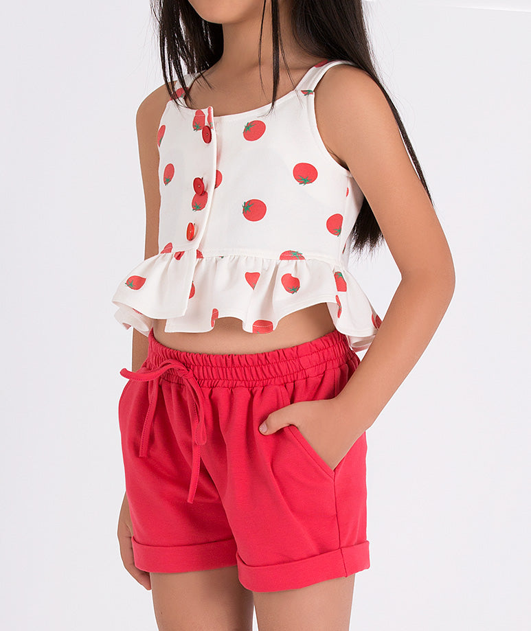 Product Image of Ruffled Tomato Girl Outfit | 2 Pieces #2