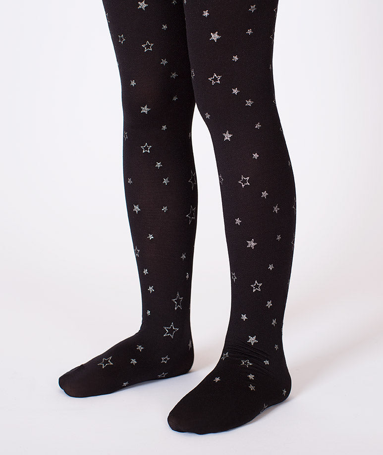 Product Image of Black Mix Stars Kids Tights #1